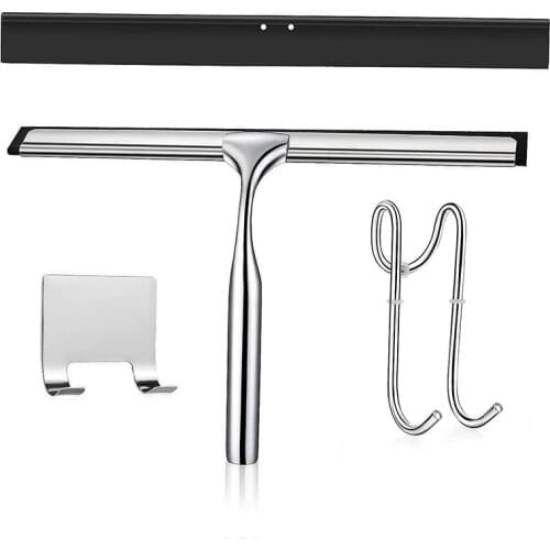 Shower Squeegee, Shower Squeegee No Drilling Shower Squeegee,Silicone Replacement Lip for Bathroom, Mirror, Car Windows