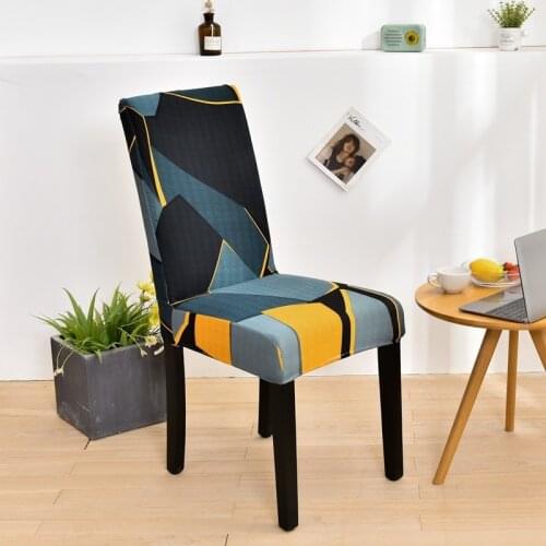 Universal chair cover dining chair cover spandex chair cover elastic chair cover geometric pattern decorative chair cover