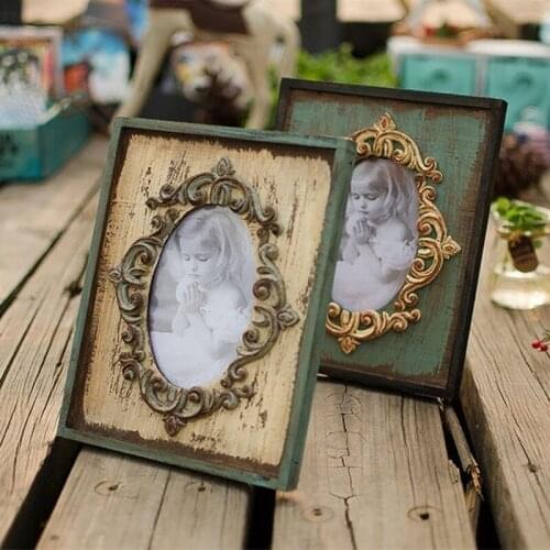 Vintage Photo Frame Home Decor Wooden Wedding Desktop Wall Picture Frame Birthday Gifts WF