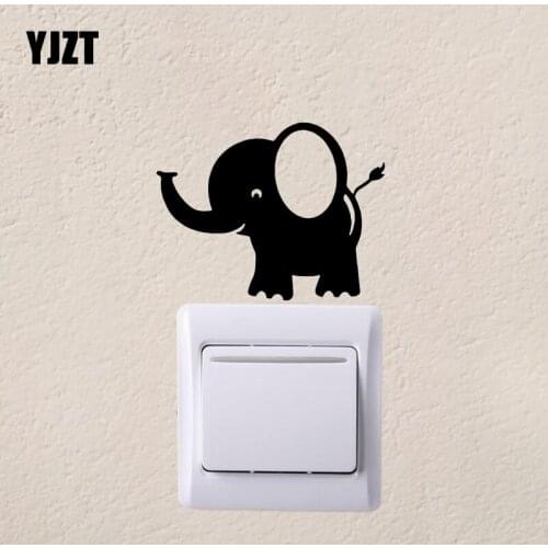 YJZT Wall Switch Stickers Elephants Animal Home Room Decor Cute Art Vinyl Decals 17SS0307