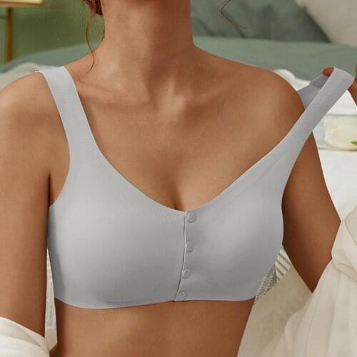 Push Up Bras For Women Latex Shockproof Padded Underwear Front Buckle Bra Seamless Bra Brassiere Soft Bralette Female Intimates