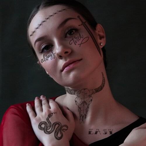 Snake Temporary Tattoos for Men Wolf Fake Tattoo Sticker Bear Tattoo on Face Tatoo Waterproof Stickers ArtBody Art And Body