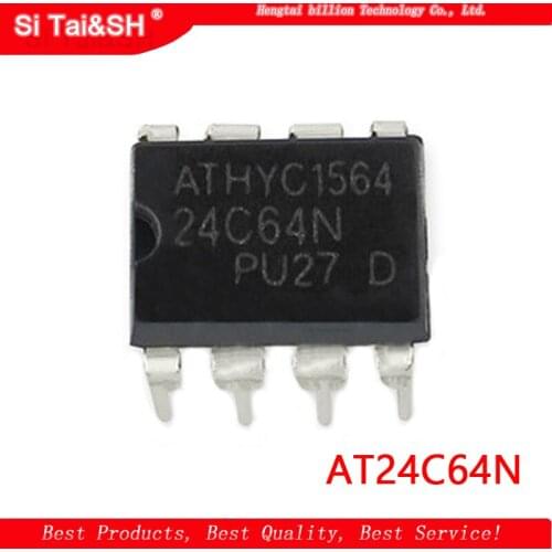 10pcs/lot New AT24C64N AT24C64AN 24C64 24C64AN AT24C64 DIP-8 EEPROM memory IC