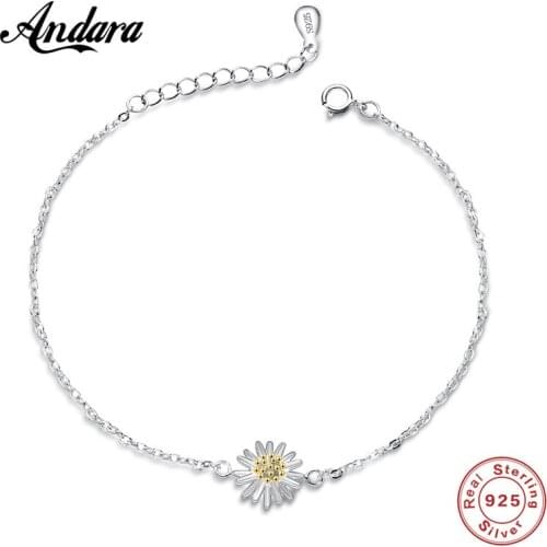 100%925 sterling silver anklet small chrysanthemum anklet summer style jewelry woman glamour jewelry