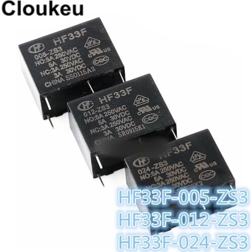 100Pcs Relay DIP5 JZC-33F- HF33F-005-ZS3 HF33F-012-ZS3 HF33F-024-ZS3 5V 12V 24V