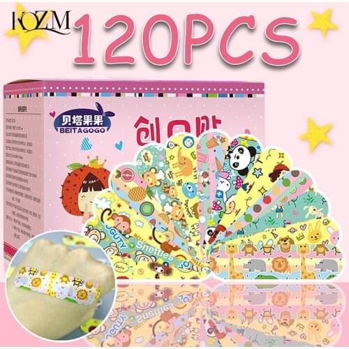 120PCS Waterproof Breathable Cartoon Band Aid Hemostasis Plasters Emergency