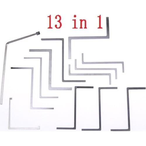 13in1 Locksmith Hand Tools Supplies Lock Pick Set Transparent Visible Practice Padlock With Broken Key Removing Hooks Hardware