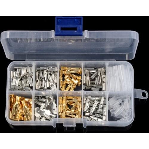 150Pcs/set 6.3mm 2.8mm 4.8mm 4.0mm Male&Female Car Spade Connector Splice Crimp Wire Terminals for Motorcycle Bike Car