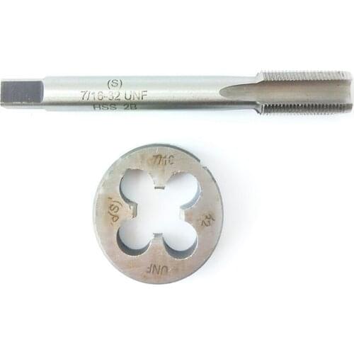 1PCS 7/16-32 Tap + 1PCS 7/16-32 Die UNF British US Made Right Hand Taper (S)