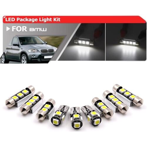 20PCs Canbus Error Free SMD Led Interior Package Light Kits For BMW E70 X5 2007-2013 Dome Trunk Footwell Vanity Mirror Lamps