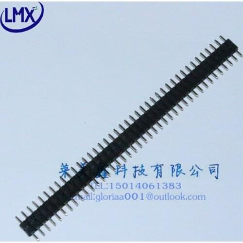 20pcs/lot 2.54mm 1*40pin H=11.4MM single row straight Needle Connector Pin Header Copper Double plastic TOTAL HIGH 11.4MM