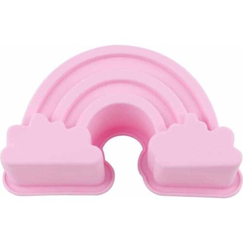 3D Big Rainbow Shaped Silicone Mold Art Cake Mousse Dessert Baking Tray Fondant Chocolate Mould Cake Tray Decorating Tool