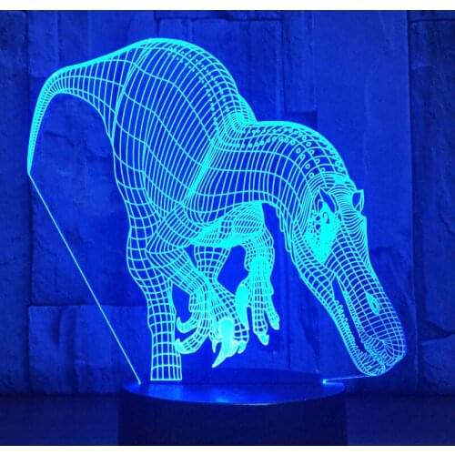 3D LED Night Light Dinosaur Carcharodontosaurus with 7 Colors Light for Home Decoration Lamp Amazing Visualization Optical