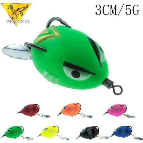 7 colors peche Mini Thunder Frog fishing lure Musta Hook Thai Style Bionic soft lure pescaria material de pesca leurre souple