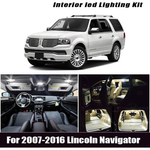 9pcs White Canbus Error Free Car Bulbs LED Interior Light Kit For 2007-2016 Lincoln Navigator Reading Ceiling Cargo License Lamp