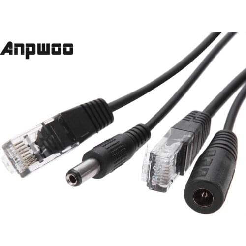 POE Adapter cable RJ45 Injector Splitter Kit Tape Screened Passive Power Over Ethernet12-48v Synthesizer Separator Combiner