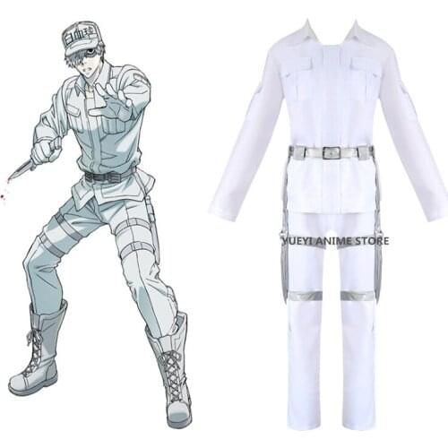 Anime Hataraku Saibou Cosplay Costume Leukocyte U-1146 Cosplay Costume Cells At Work White Blood Cell Cosplay Uniform Full Set