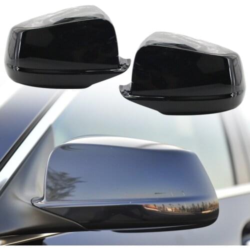 Car 1 Pair Black Side Rear View Mirror Cover Cap Fit For BMW 5 Series F10 Sedan Pre-LCI 2011 2012 2013 51167216369 51167216370