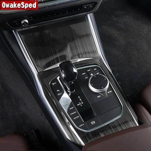Center Console Gear Shift Frame Trim For BMW 3 Series G20 2018-2020 LHD Stainless Steel Car Retrofit Interior Accessories