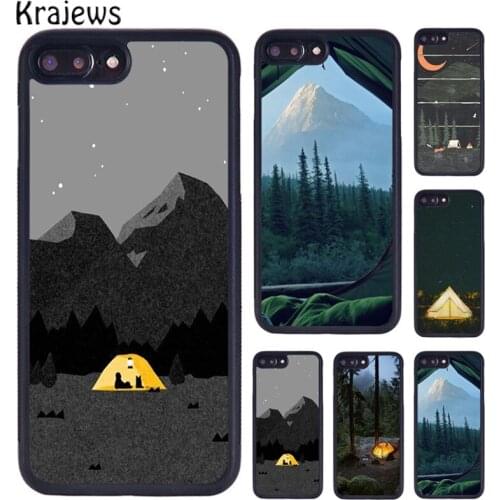 Krajews Camping Nature Mountain Phone Case Coque For iPhone 5 6S 7 8 Plus 11 12 Pro X XR XS Max Samsung Galaxy S6 S7 S8 S9 S10