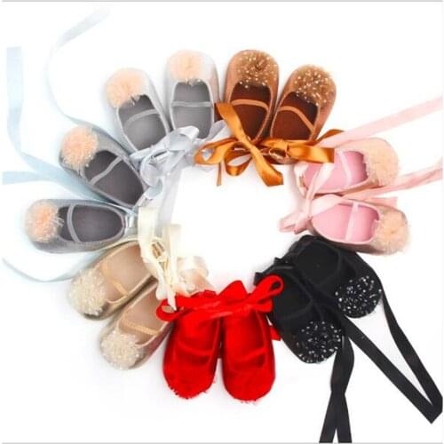 New Baby Shoes Lovely Girls PU Shoes Fashion Infants Crib Shoes Antislip Girls Princess Shoes