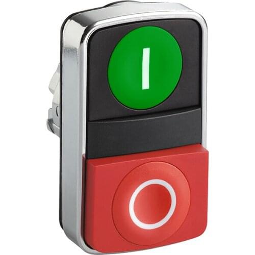 Push button type double switch ZB4BL7341 green flat head red Convex headband logo rectangular power button switch