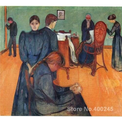 Oil Painting Expressionism Death in the sickroom Edvard Munch Hand painted High quality