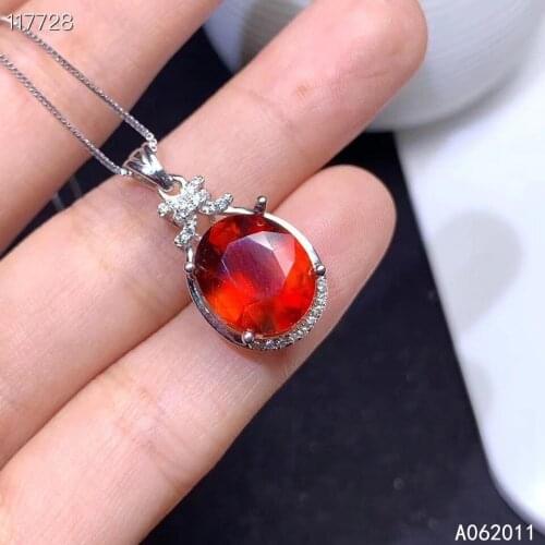 KJJEAXCMY fine jewelry natural garnet 925 sterling silver elegant girl new pendant necklace chain support test