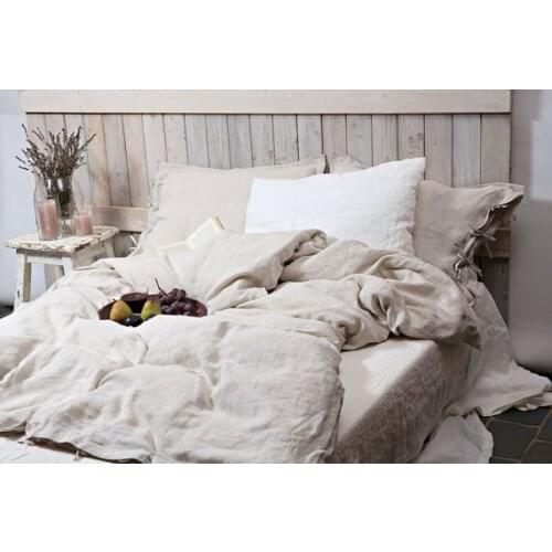 4pcs Winter French Linens 100% Pure Linen bed set Fitted Sheet & Pillowcase and Duvet Cover Sets Not fade Soft Baby Comfy Linen