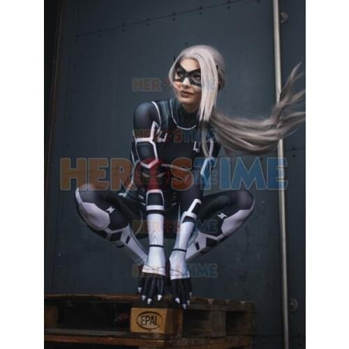 Black Cat Suit 3D print PS4 Cosplay Costume The Heist Black Cat DLC Zentai Bodysuit