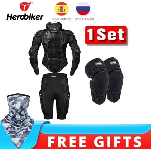 HEROBIKER Summer Motorcycle Jackets Men Body Armor Moto Jacket Motorcycle Armor Motocross Motorbike Jacket With Neck Protector