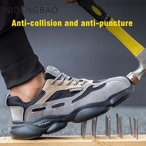 Brand Lightweight Steel Toecap Men Safety Shoes Women Work Outdoor Breathable Male Female Shoes Plus Size 36-46 Hiking Shoes