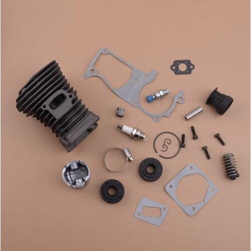 LETAOSK 44mm Cylinder Piston Kit Intake Gaskets Replacement fit for Husqvarna 340 345 350 Chainsaw Engine Motor