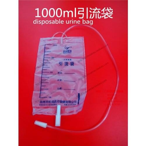 Medical latex sleeve type disposable urine bag women female Drainage bag 1000ML Urine collector with urine Urinating apparatu