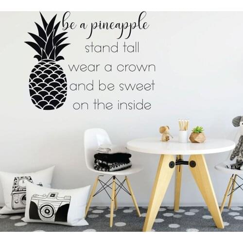 Pineapple Wall Decal Stand Tall Wear A Crown Motivational Quote Door Window Vinyl Stickers Bedroom Living Room Home Decor E337