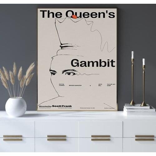 The Queens Gambit Inspired Posters Vintage Retro Art Print Canvas TV Poster Painting Retro Wall Pictures for Living Home Decor