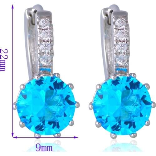 Appealing Light Champagne CZ Fashion Jewelry Silver Cubic Zirconia Clip Earrings for Women JEs1030