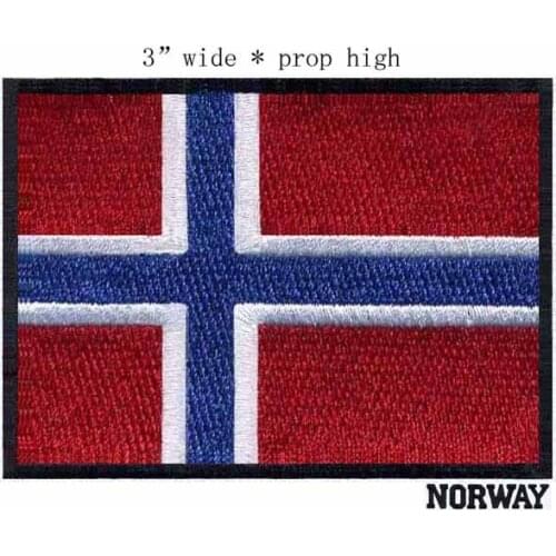 Norway 3" wide embroidery flag patch for embroidered iron on appliques/clothes iron/A blue white cross