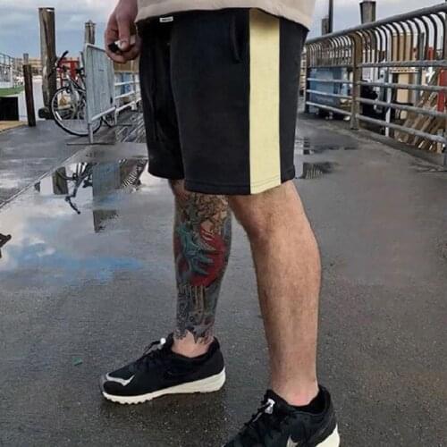 New Summer Mens Casual Fashion Slim Fashion Street Style Fitness Straight Waist Tie Five-Point Pants Short Cotton Sports Shorts