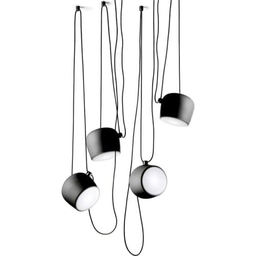 Modern Simple Industrial Wind Aluminum LED E27 Black White D18cm D24cm Illumination Light Fixture Living Room/Hall/Villa AC220v