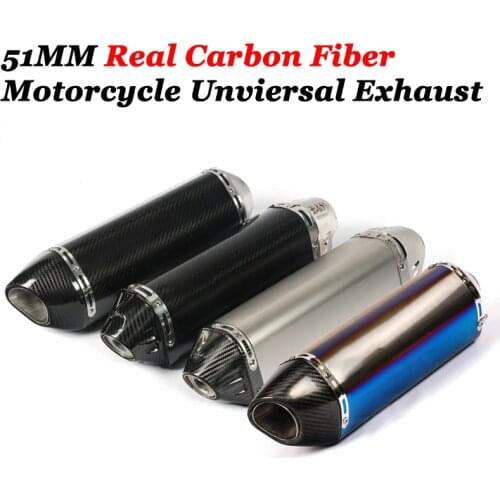 51mm Universal Motorcycle Exhaust Pipe Escape Modified Moto Carbon Fiber Muffler DB Killer For CBR500R Ninja 400 R3 F650GS