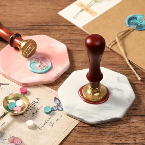 1PC Octagon Cooling Demoulding Plate Pad Cover Stamps Wax Seal Stamp Sealing Beads Pads Envelope Wedding Packaging Gift Postcard
