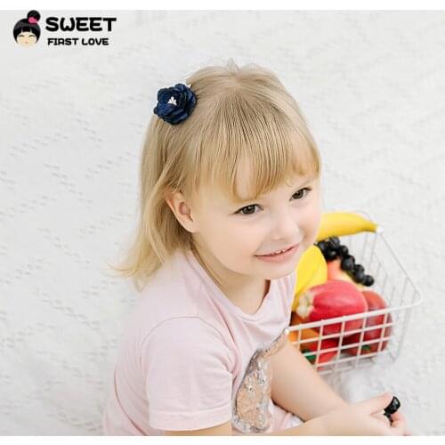 Lovely Girls Mini Chiffon Flowers with Leaves Hair Clips Fabric Flower Hair Accessories Cute Hairpins Girls Hair Claw Clips