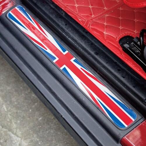 1 Set Crystal Epoxy Jack Door Sill Welcome Plate Pedal Footboard Stickers for MINI Cooper F54 Clubman F55 F56 F60 Countryman