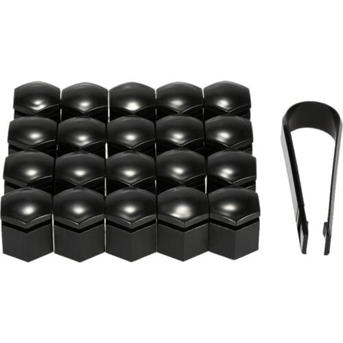 20Pcs 19MM Car Wheel Nut Auto Hub Screw Cover Protection Caps Wheel Nut Bolt Head Cover Cap for Vauxhall Opel Black Grey