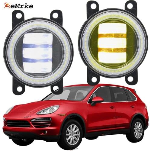 2x Led Angel Eye DRL for Porsche Cayenne 92A 958 2015 2014 2013 2012 2011 2010 LED Fog Lights Lamp Lens Daytime Running Light