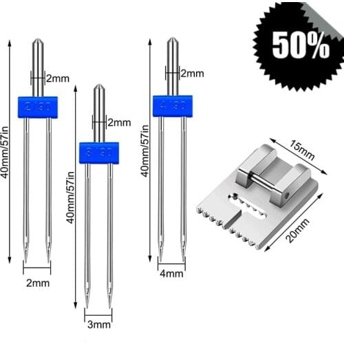 4pcs / set household multifunctional sewing machine accessories Double Twin Needle Sewing Machine Needles Pins