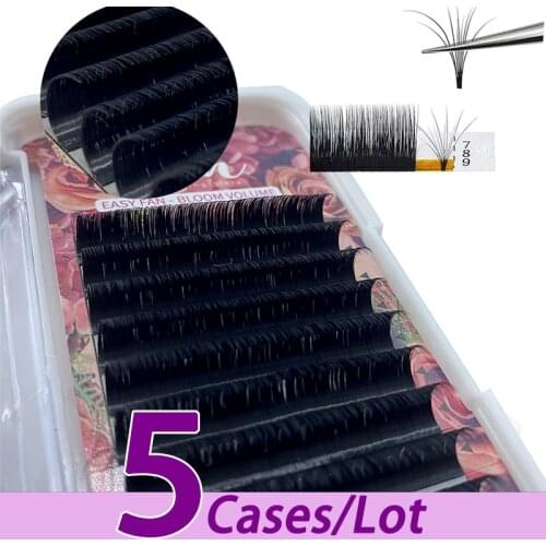 5Cases/Lot MASSCAKU Easy Fan Bloom Eyelash Extension Austomatic Flowering Fast Fan Self-Making Fans Volume Lashes Supplies