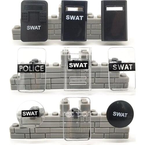 5PCS City Military Soldiers Weapon Accessories Building Block Bricks Police Shield SWAT Figures Parts Blocks Model Assembles Toy