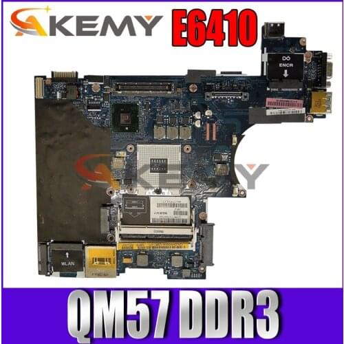 Akemy laptop Motherboard For DELL Latitude E6410 CN-08885V 08885V LA-5471P MAIN BOARD QM57 DDR3 free cpu